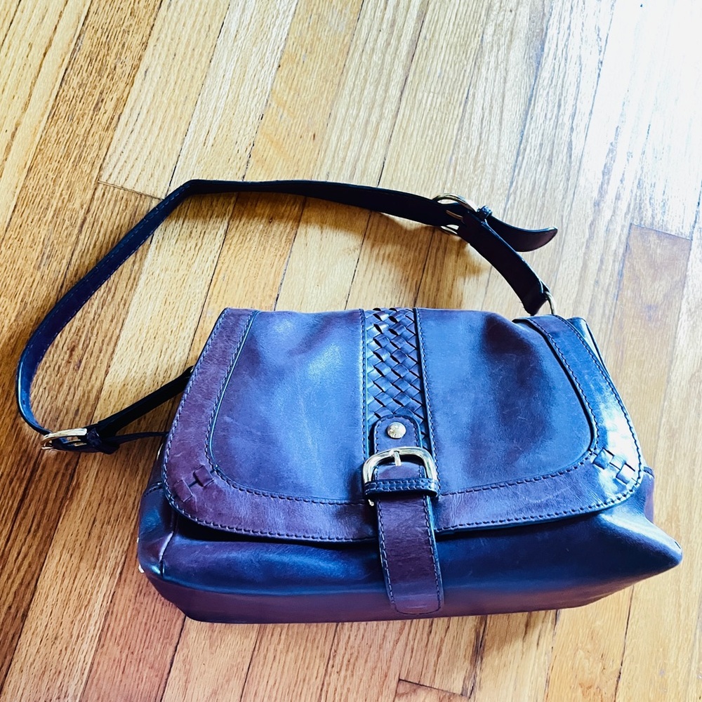 Dark Burgundy Red Leather LL Bean Shoulder Bag 😍